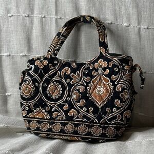 Vera Bradley Caffe' Latte Pattern Sherry Cinched Handbag Small Tote Purse NWOT